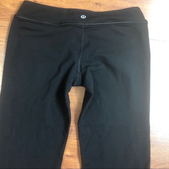 Lululemon Solid Black Stretch Flare Yoga Pants 4 - Picture 7 of 8